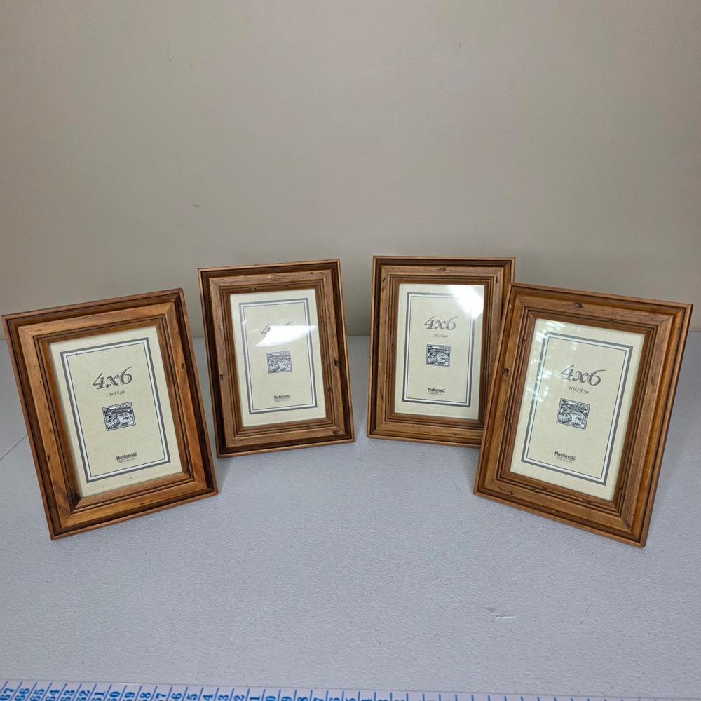 National Picture & Frame Co Wood 4x6 Photo Frames Set of 4 Brown Traditional